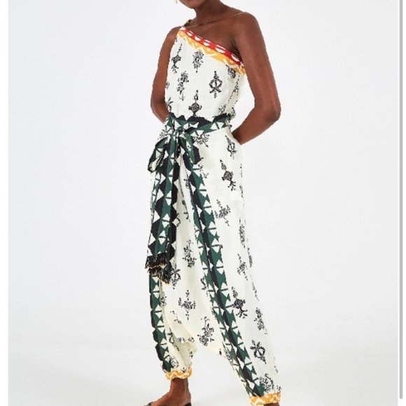 FARM Rio Pants - FARM Rio x Alberto Pitta Stamp Jumpsuit Sz M NWT